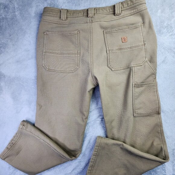Coleman Fleece Lined Carpenter Pants Men 36 x 30 Tan Utility Stretch Canvas Work - Picture 5 of 11
